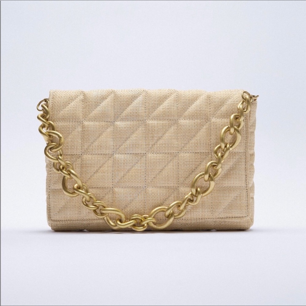 ZARA QUILTED CHAIN STRAP SHOULDER BAG